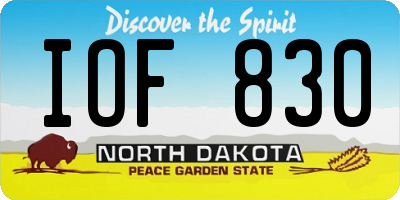 ND license plate IOF830