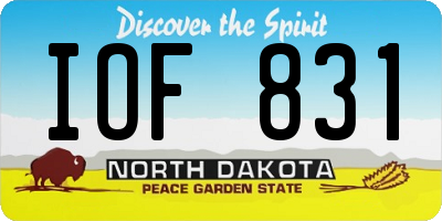 ND license plate IOF831