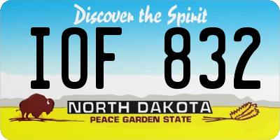 ND license plate IOF832