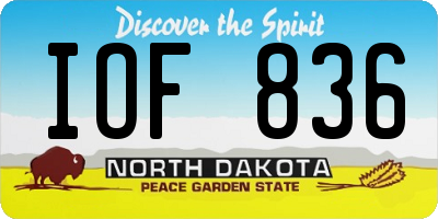ND license plate IOF836