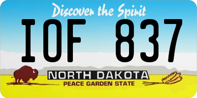 ND license plate IOF837