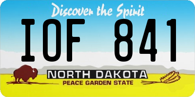 ND license plate IOF841