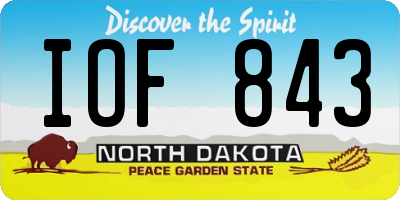 ND license plate IOF843