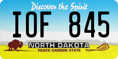 ND license plate IOF845