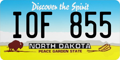 ND license plate IOF855