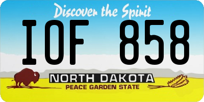 ND license plate IOF858