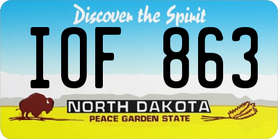 ND license plate IOF863