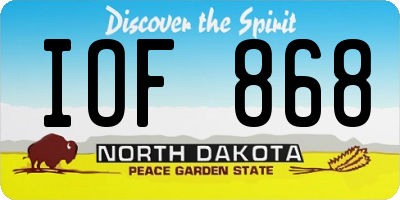 ND license plate IOF868