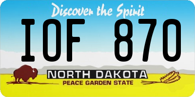 ND license plate IOF870