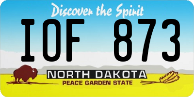 ND license plate IOF873