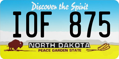 ND license plate IOF875