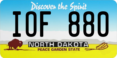 ND license plate IOF880