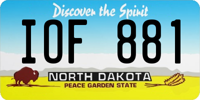 ND license plate IOF881