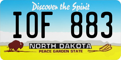 ND license plate IOF883