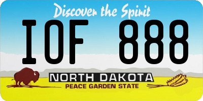 ND license plate IOF888