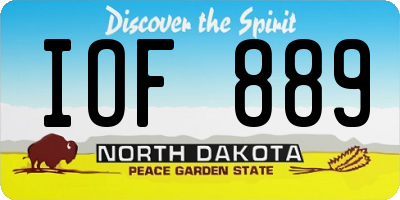 ND license plate IOF889