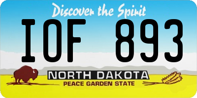 ND license plate IOF893