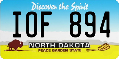ND license plate IOF894
