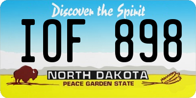 ND license plate IOF898