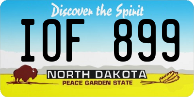 ND license plate IOF899