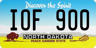 ND license plate IOF900
