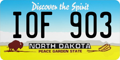ND license plate IOF903