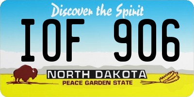ND license plate IOF906