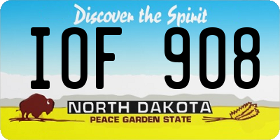 ND license plate IOF908