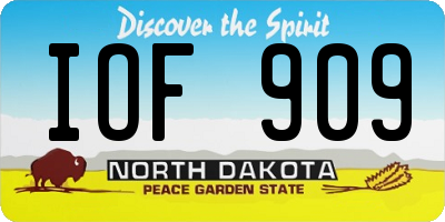 ND license plate IOF909