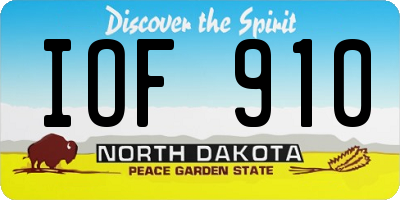 ND license plate IOF910