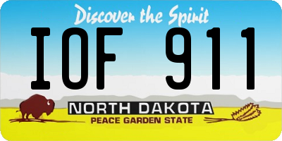 ND license plate IOF911
