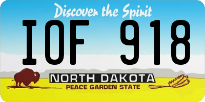 ND license plate IOF918
