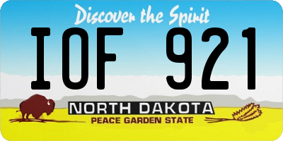 ND license plate IOF921