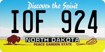 ND license plate IOF924
