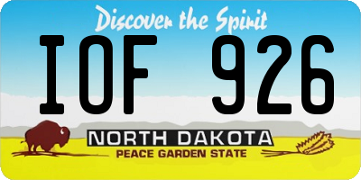 ND license plate IOF926