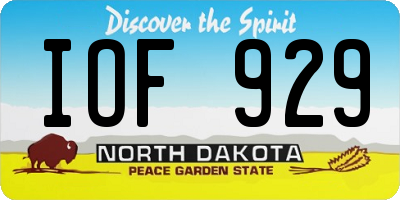 ND license plate IOF929