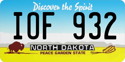 ND license plate IOF932