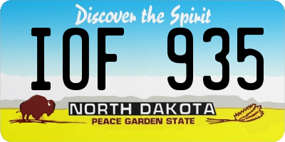 ND license plate IOF935