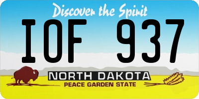 ND license plate IOF937