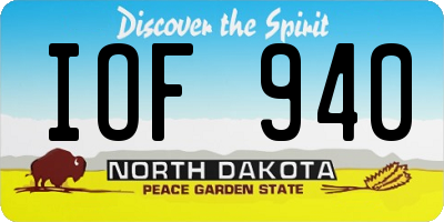 ND license plate IOF940