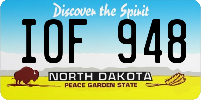 ND license plate IOF948