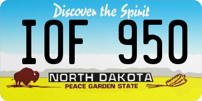 ND license plate IOF950