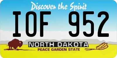 ND license plate IOF952