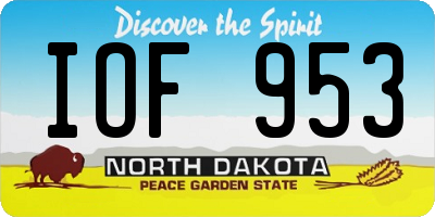 ND license plate IOF953