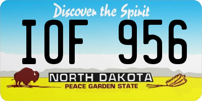 ND license plate IOF956