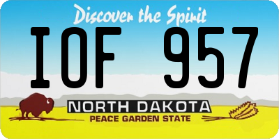 ND license plate IOF957