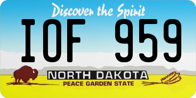ND license plate IOF959