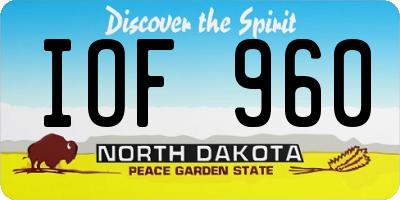 ND license plate IOF960
