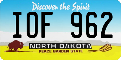 ND license plate IOF962
