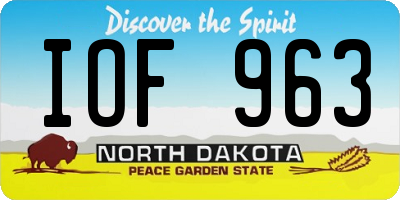 ND license plate IOF963